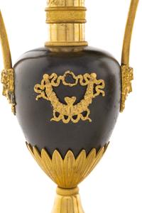 A Pair of Louis Philippe Gilt and Patinated Bronze Urns