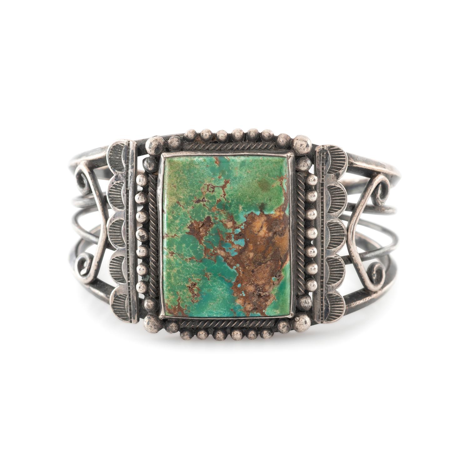 Navajo Silver and Turquoise Cuff Bracelet