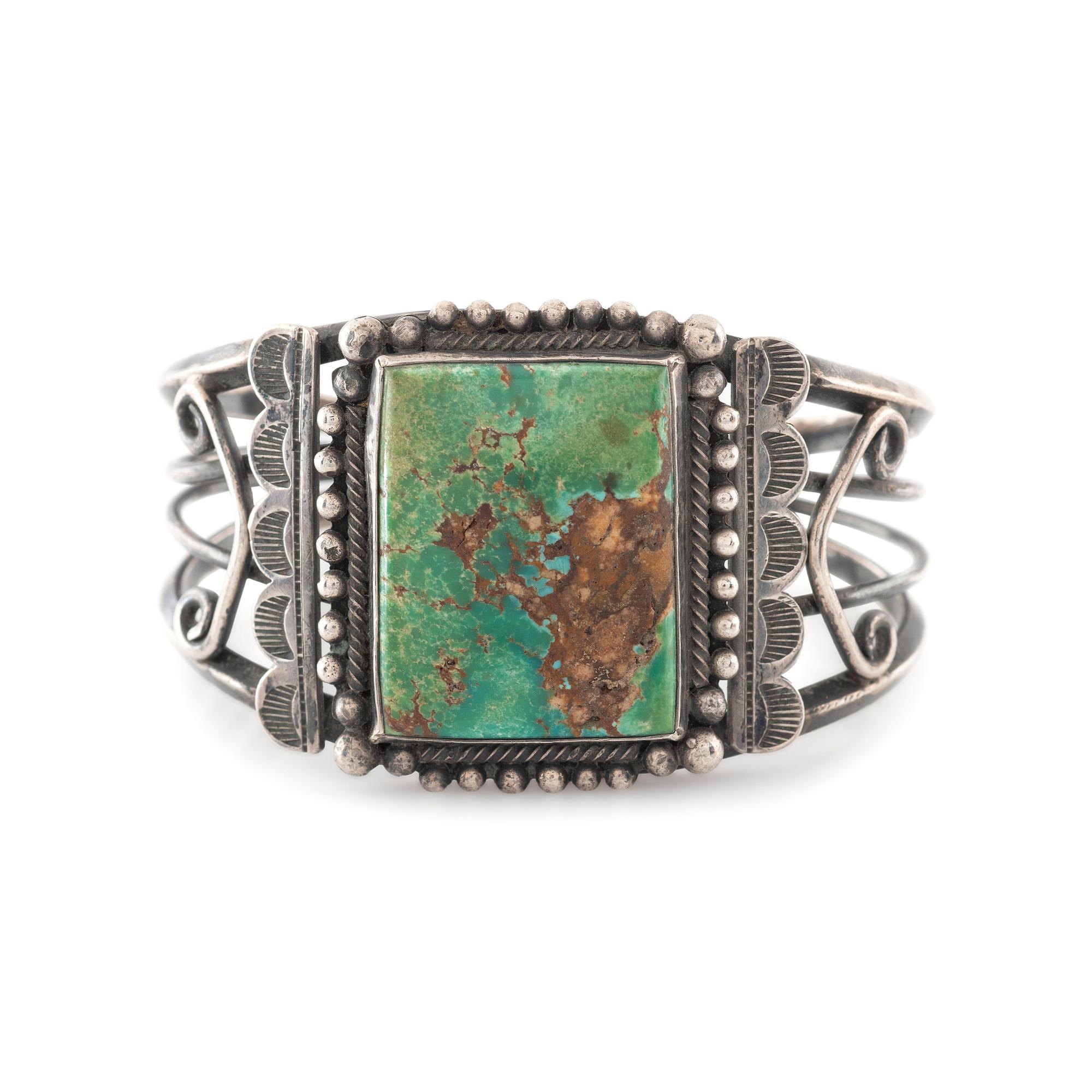 Navajo Silver and Turquoise Cuff Bracelet