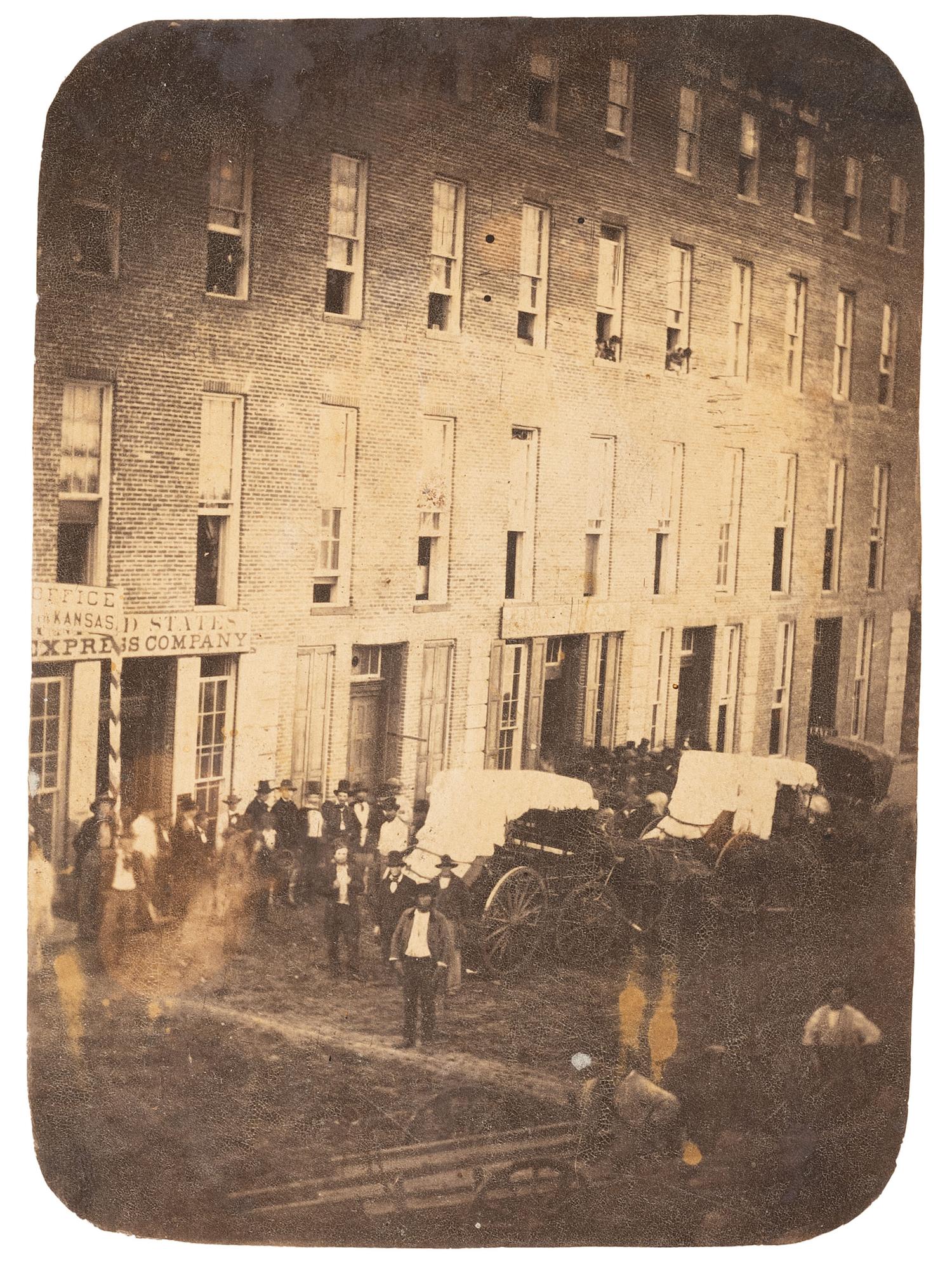 Western Americana -- Kansas Rare 1859 Photograph of Stages of the Leavenworth and Pikes Peak Express Company.