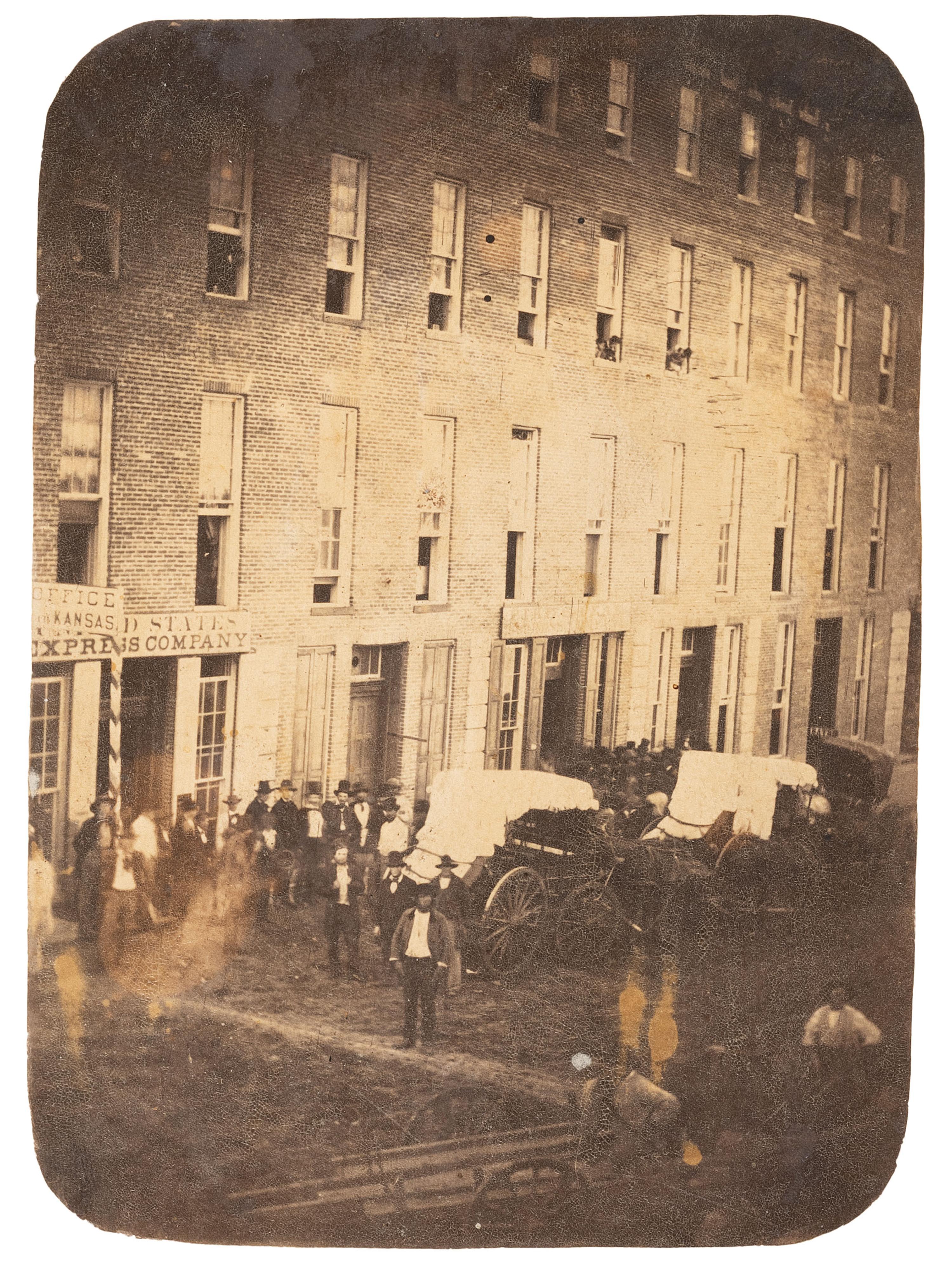 Western Americana -- Kansas Rare 1859 Photograph of Stages of the Leavenworth and Pikes Peak Express Company.