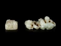 Two Chinese Jade Carvings of Beasts
