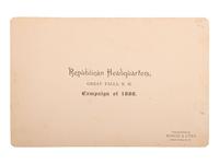 [HARRISON, Benjamin]. Albumen photographs showing Harrison and Morton campaign and Republican log cabins.