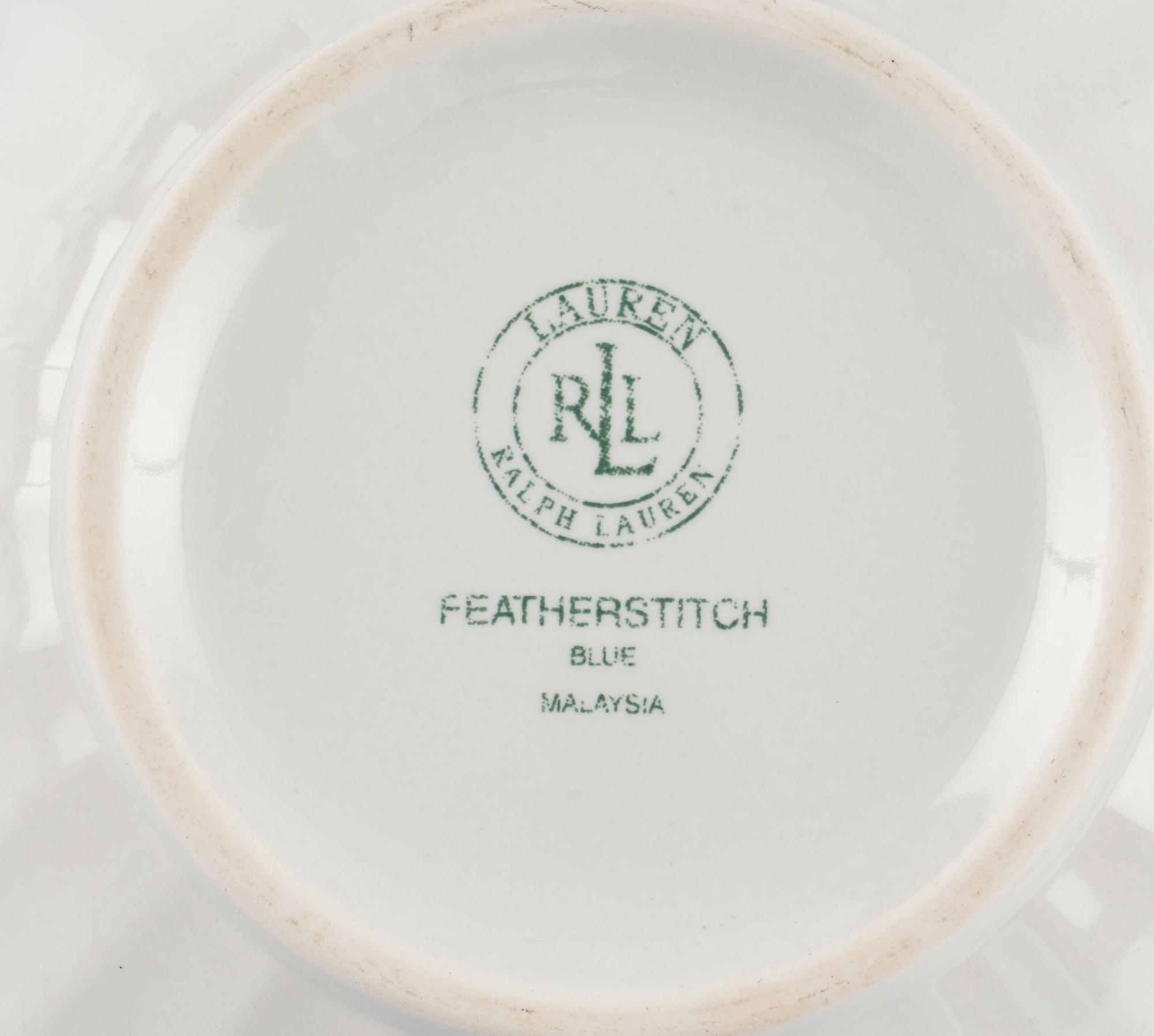 A Group of Eleven Ralph Lauren Featherstitch Blue Porcelain Ice Cream Bowls