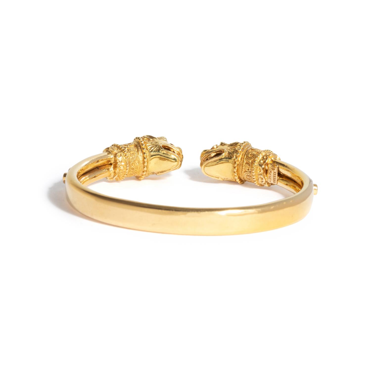 LALAOUNIS, YELLOW GOLD AND RUBY CHIMERA CUFF BRACELET