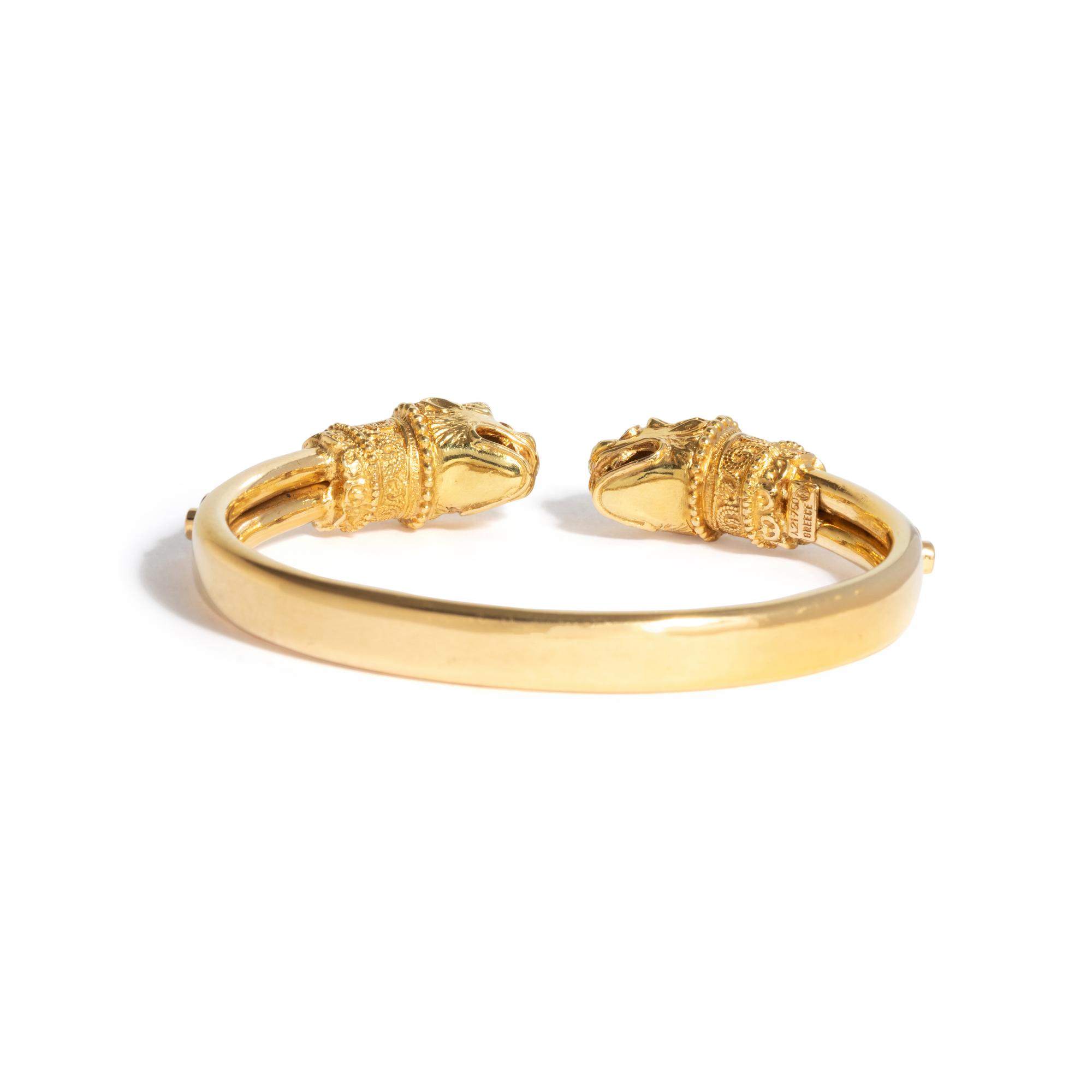 LALAOUNIS, YELLOW GOLD AND RUBY CHIMERA CUFF BRACELET