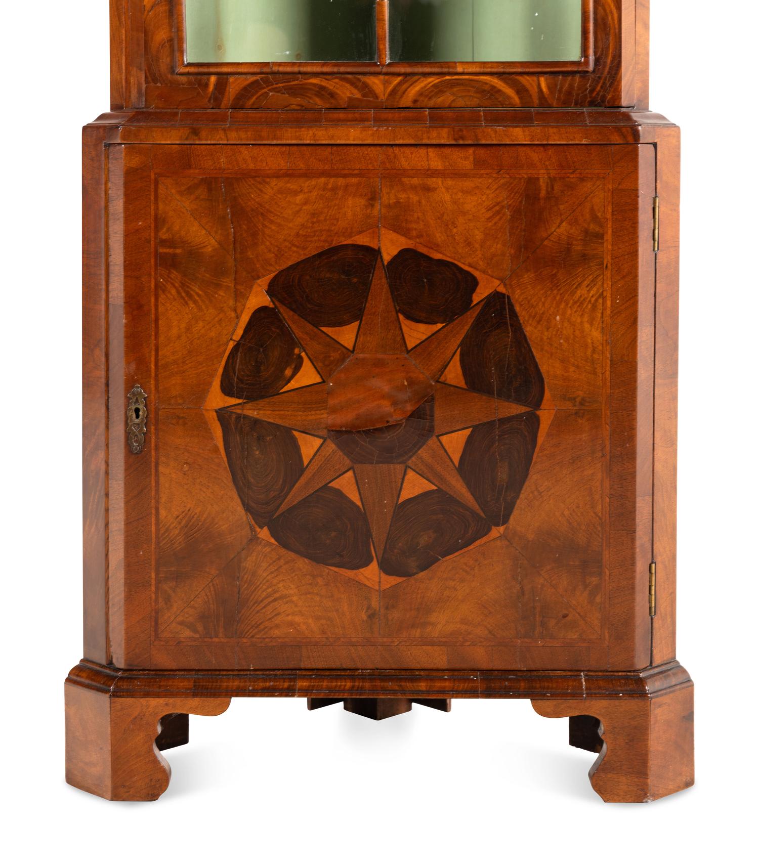 A Dutch Oysterwood Corner Cabinet