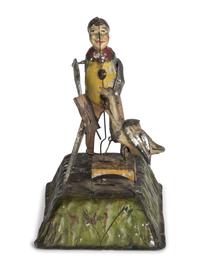 A Gunthermann Hand-Painted Tin and Paper Windup Toy