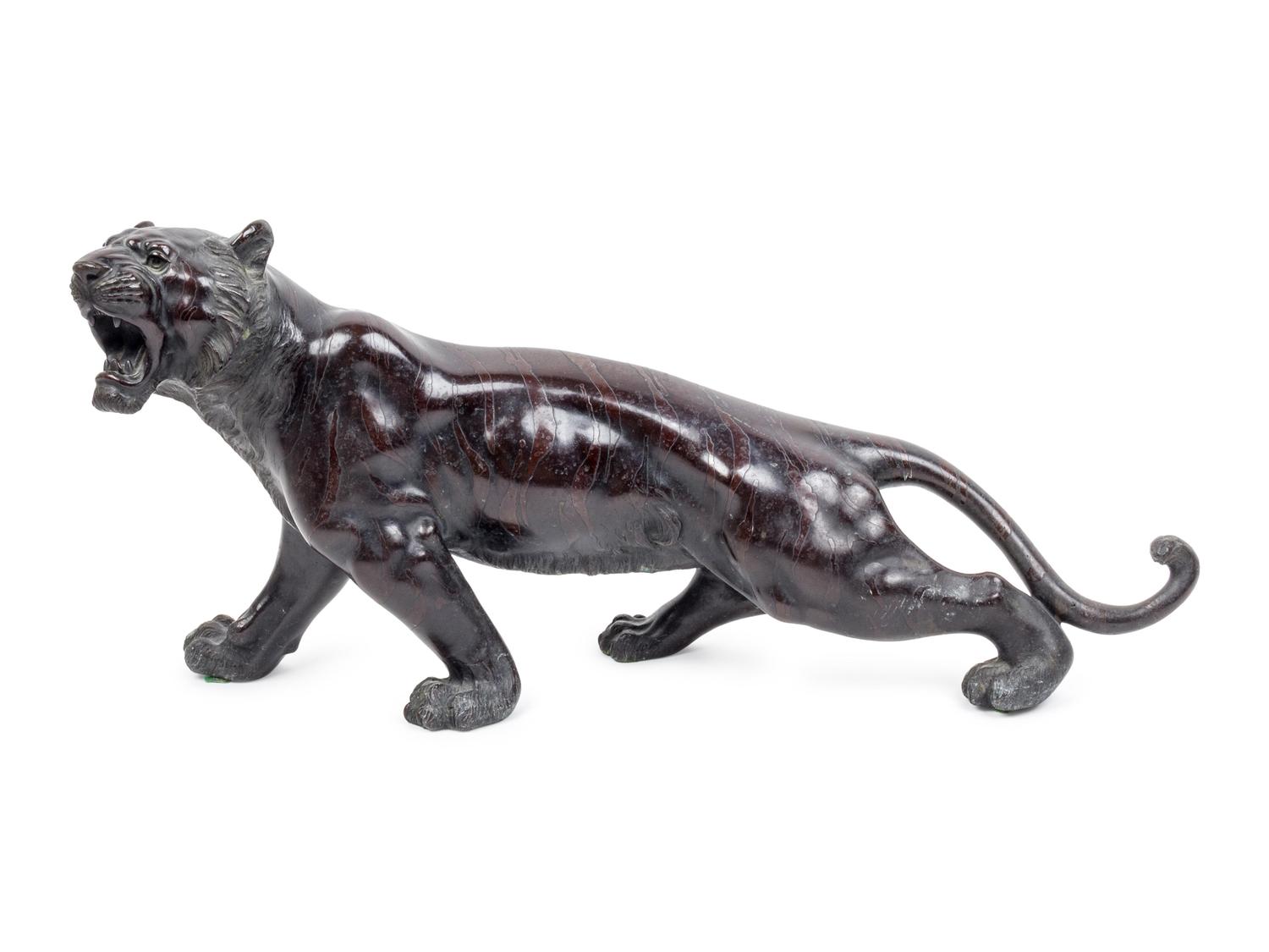 A Japanese Cast Bronze Tiger