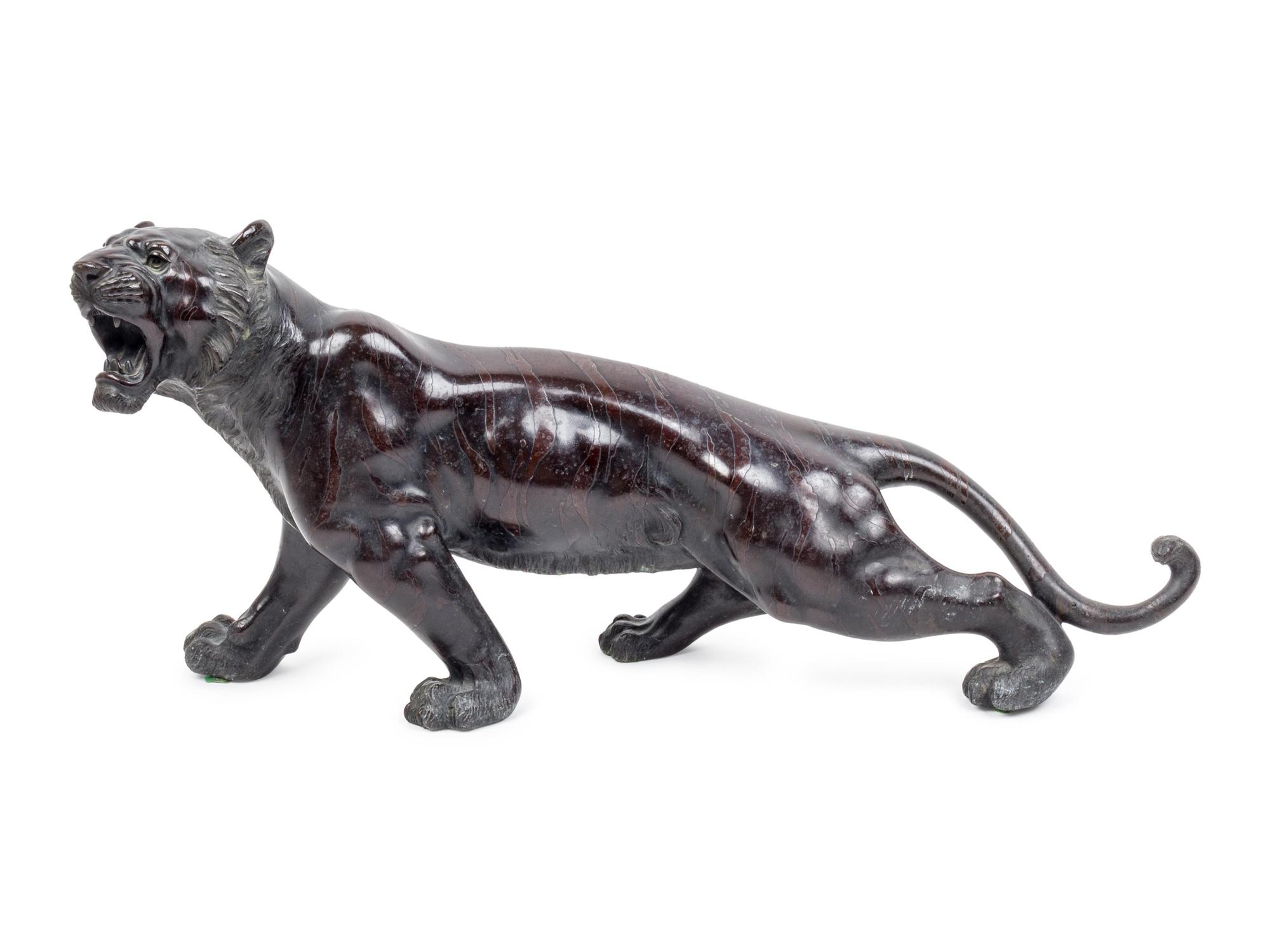 A Japanese Cast Bronze Tiger