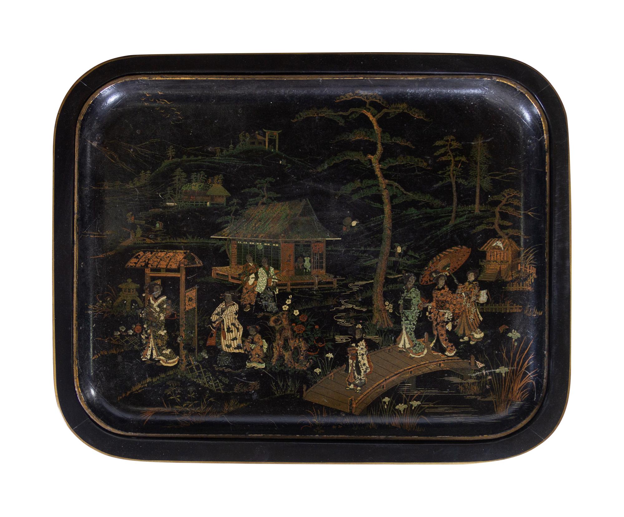 A Japanese Export Painted Tray