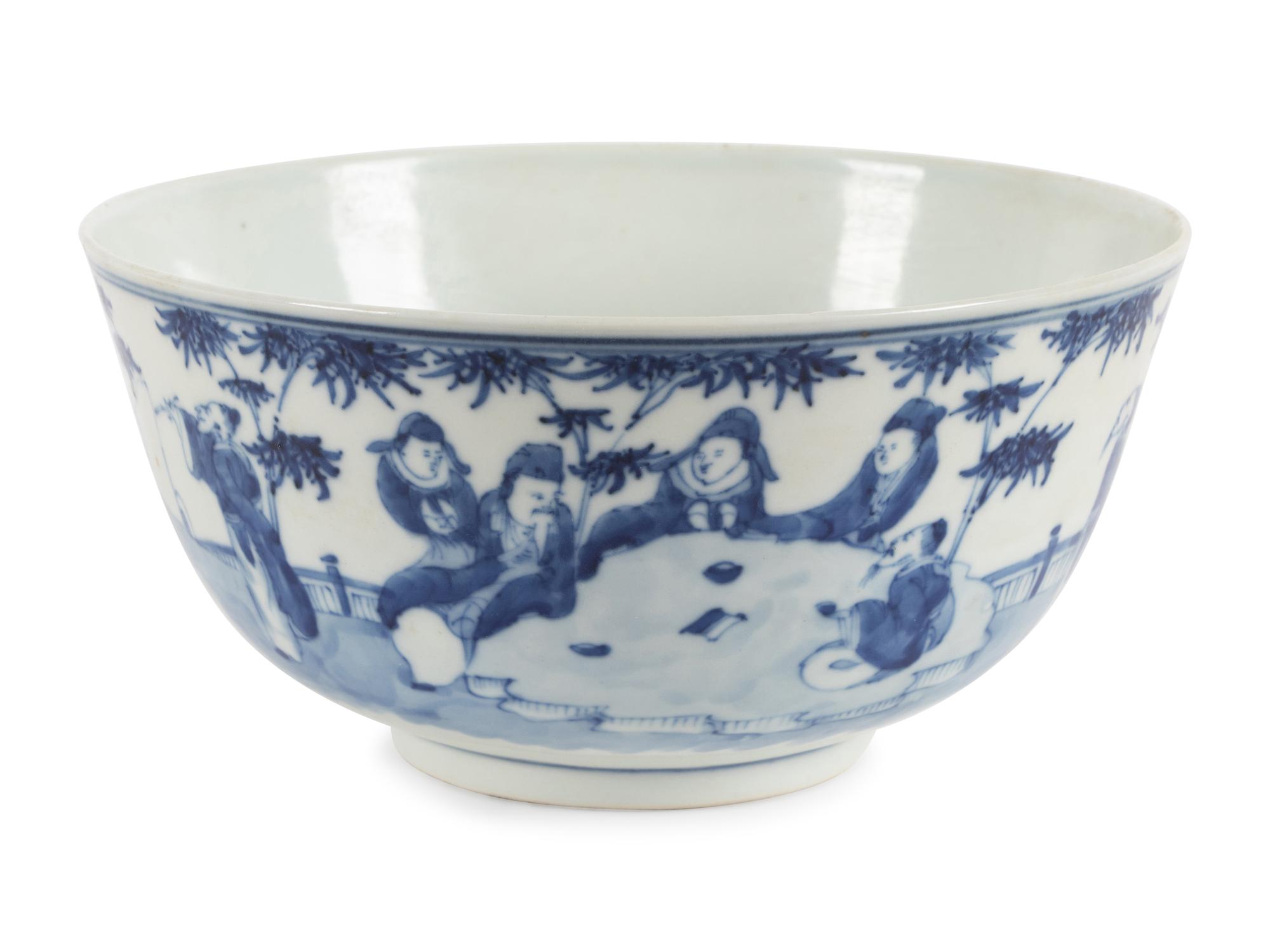 Three Blue and White Porcelain Bowls