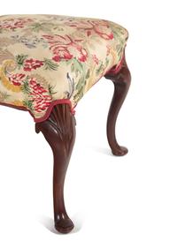 A Pair of Queen Anne Style Side Chairs with Chintz Upholstery