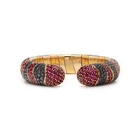 DE GRISOGONO, BLACK DIAMOND AND RUBY CUFF BRACELET