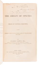 DARWIN, Charles (1809-82). On the Origin of Species by means of natural selection . New York: D. Appleton, 1860.