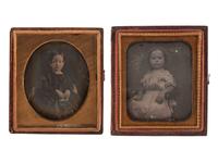 [EARLY PHOTOGRAPHY]. A group of 22 daguerreotype portraits of female children, including: