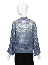 Brunello Cucinelli, Open-Knit Sequin Bomber Jacket
