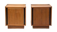 A Pair of Danish Modern Bed Side Cabinets Height 22 3/4 x width 19 1/2 x depth 15 1/2 inches. — MID 20TH CENTURY