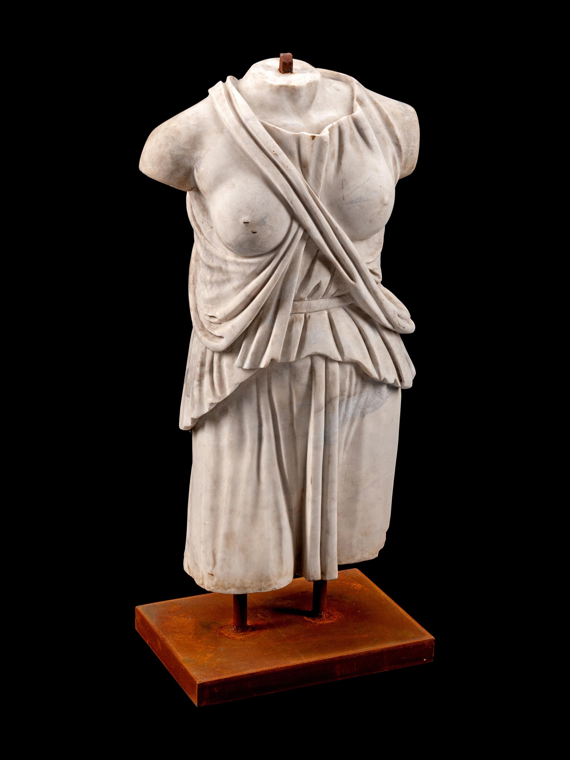 An Italian Carved Marble Female Torso