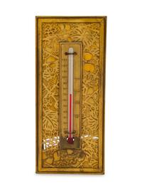 A Tiffany Studios Gilt Bronze and Glass Desk Thermometer