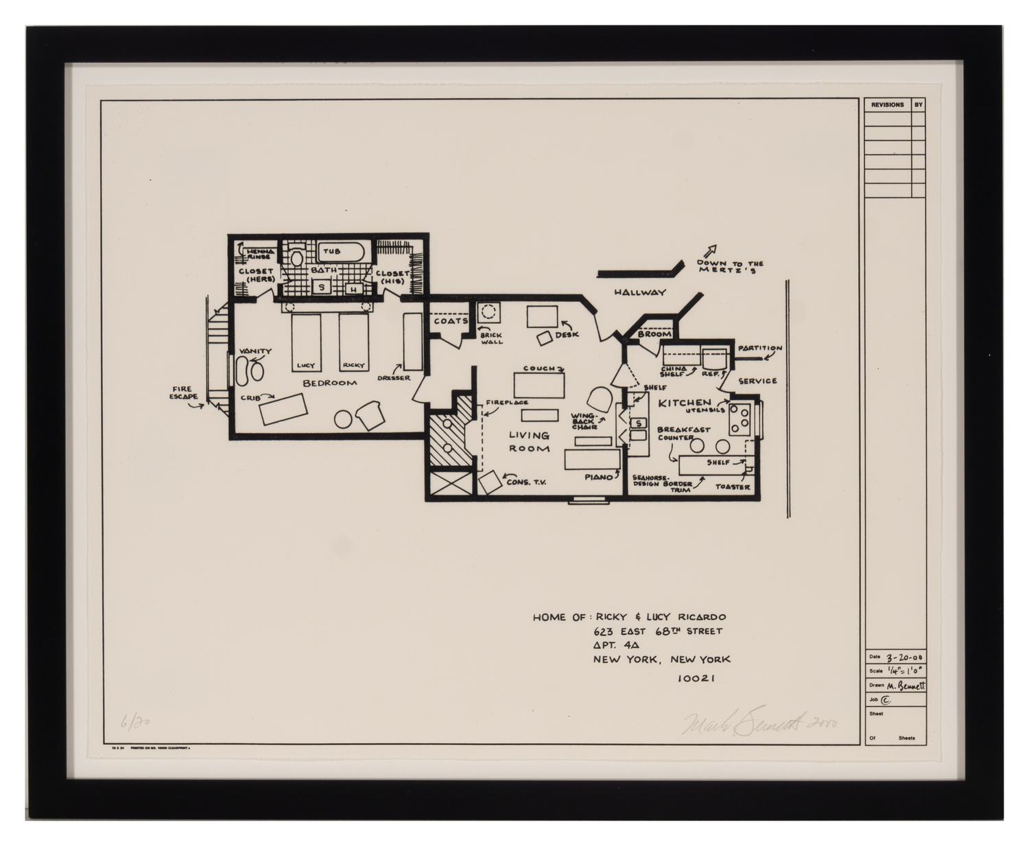 Blueprints of T.V. Show Homes (four works)