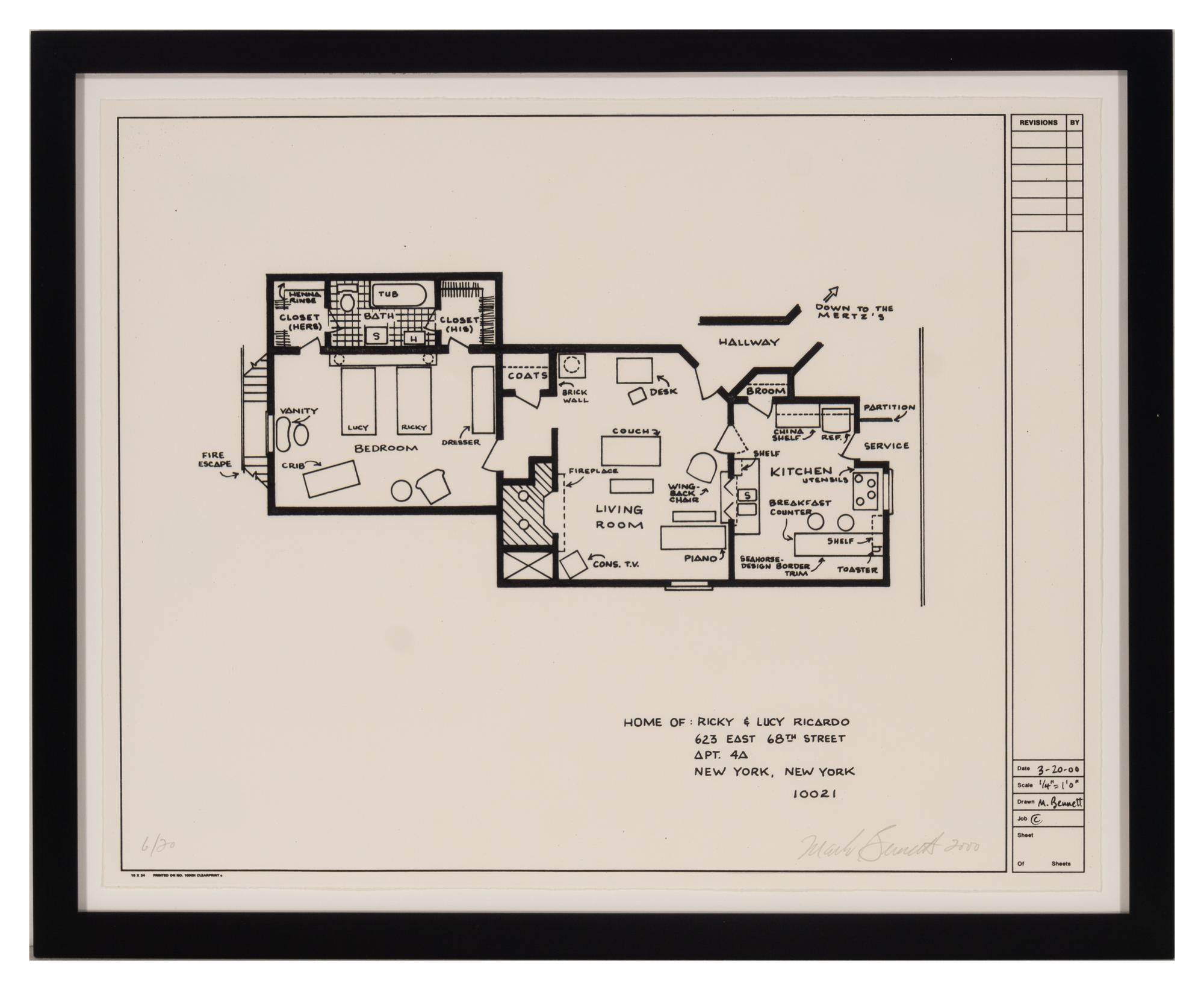 Blueprints of T.V. Show Homes (four works)