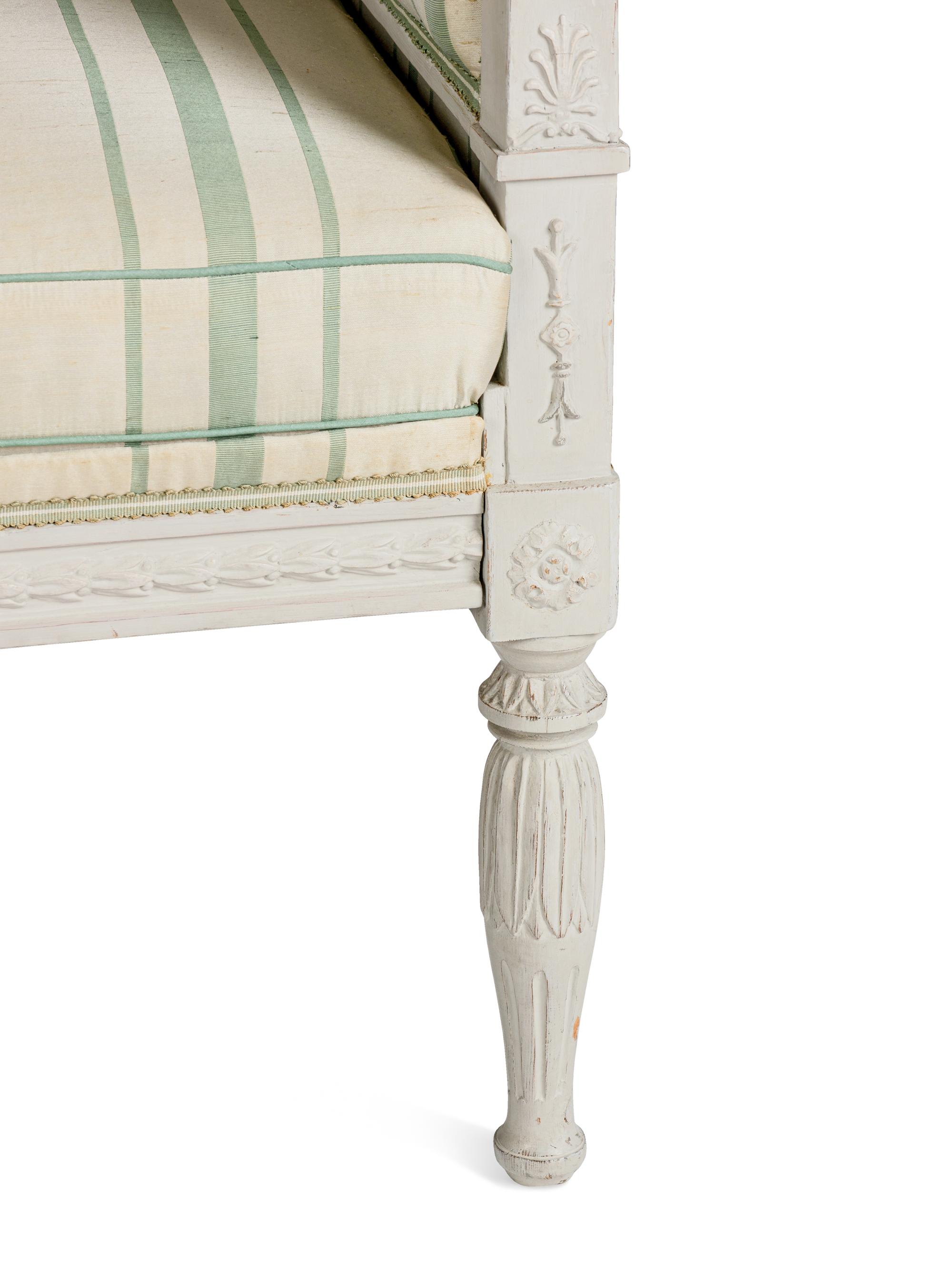 A Swedish Neoclassical Grey-Painted Sofa