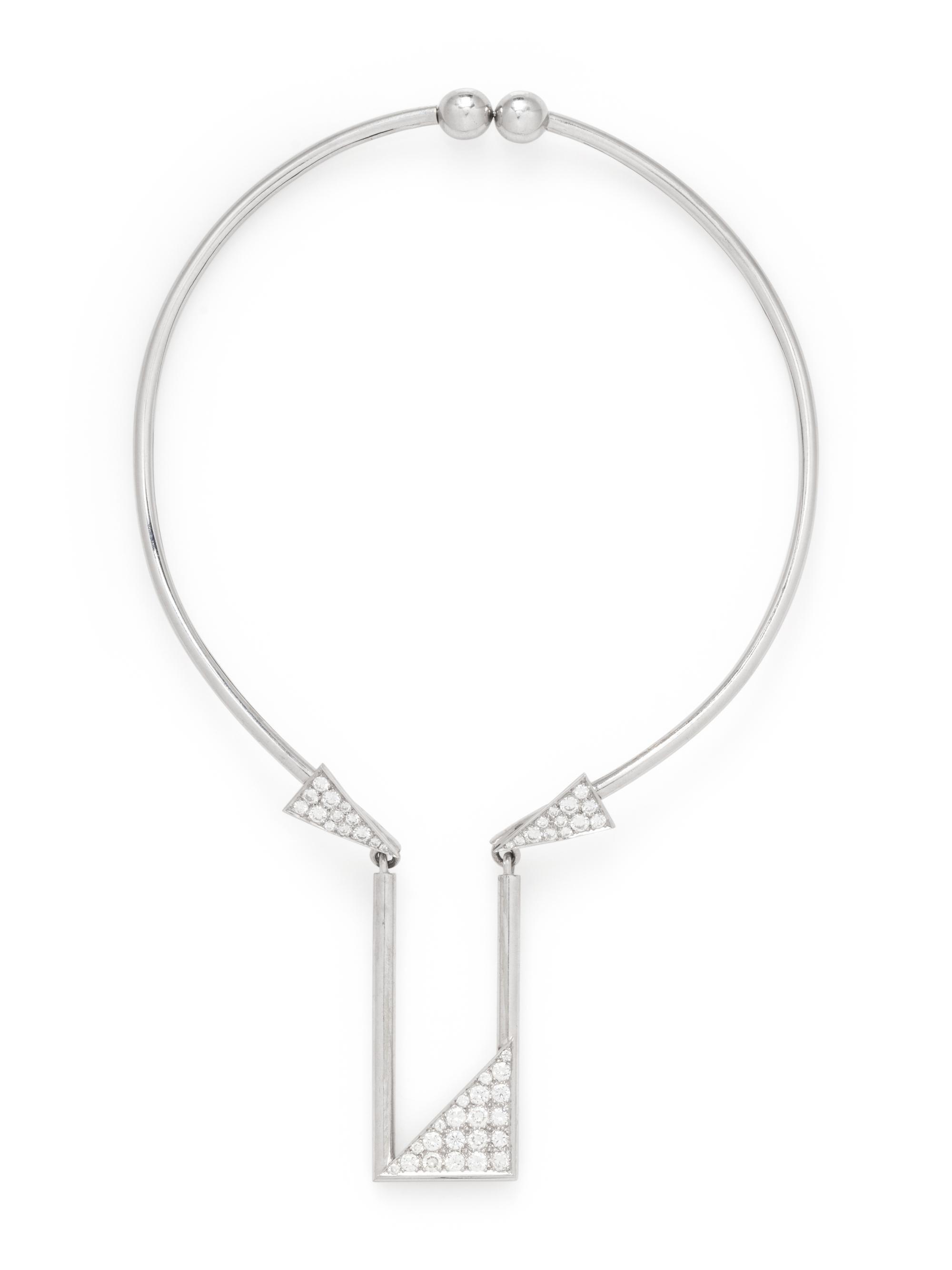 MODERNIST, WHITE GOLD AND DIAMOND COLLAR NECKLACE