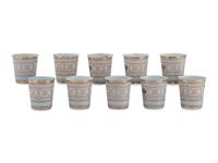 Ten Russian Enamel Beakers