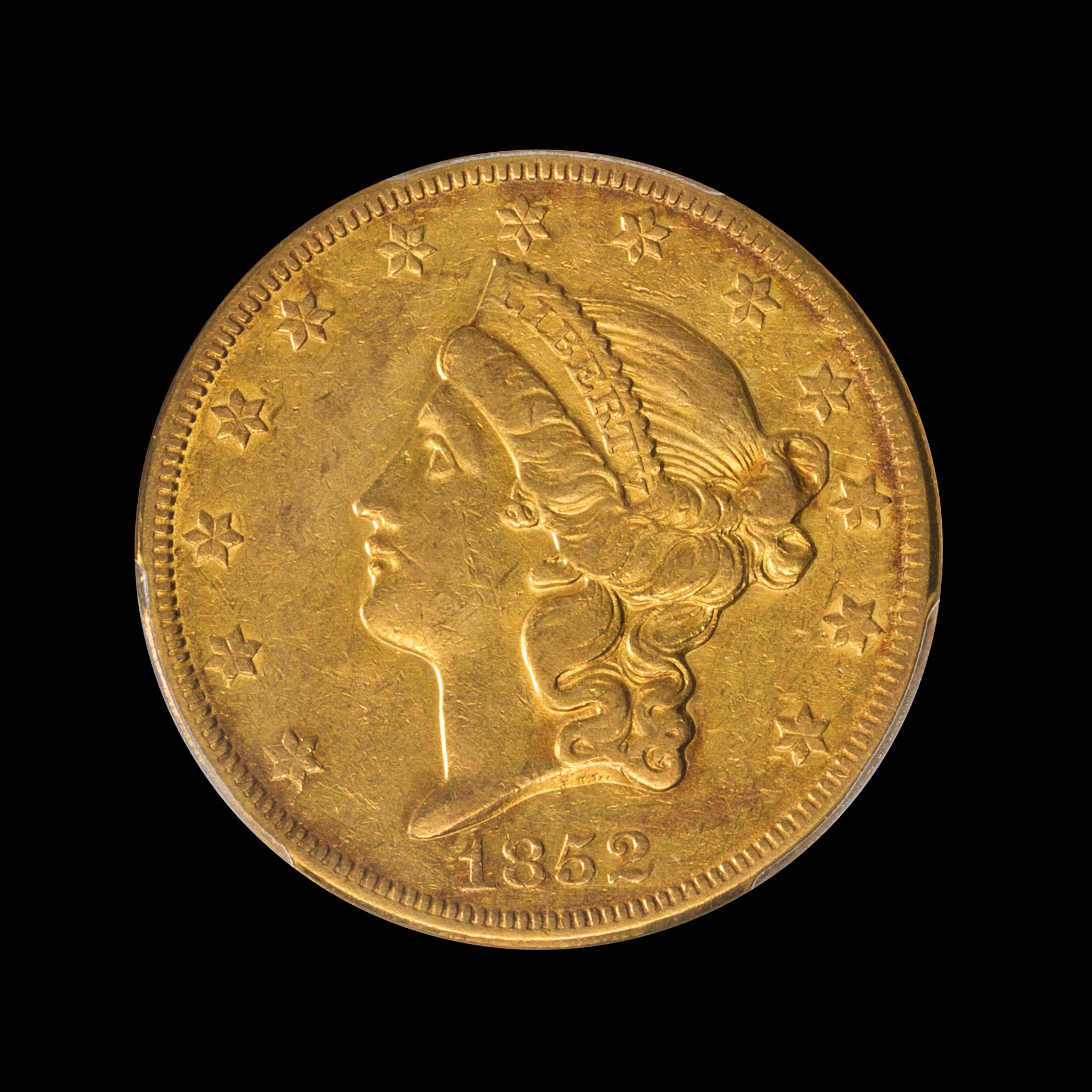 A United States 1852-O Liberty Head $20 Gold Coin