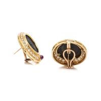 COIN, DIAMOND AND RUBY EARCLIPS