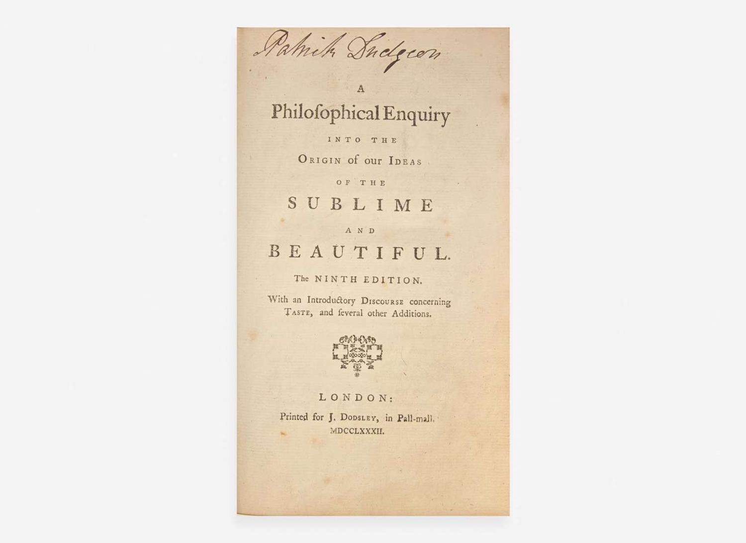 [Fore-Edge Painting] [Edwards of Halifax] (Burke, Edmund): A Philosophical Enquiry into the Origin of our Ideas of the Sublime and Beautiful