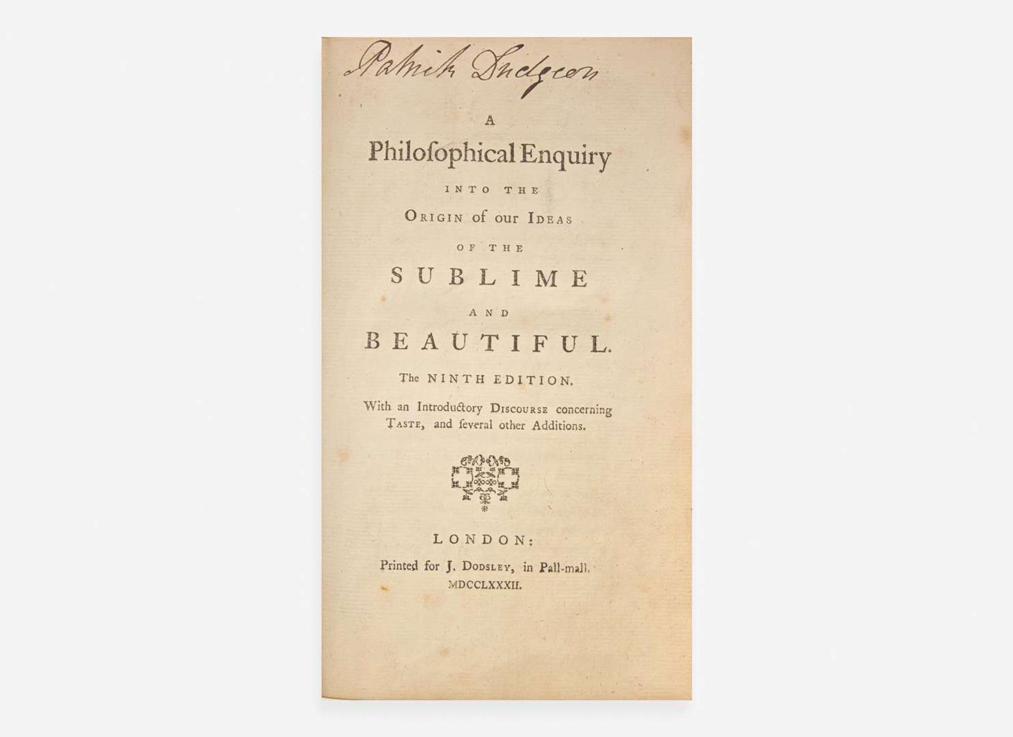 [Fore-Edge Painting] [Edwards of Halifax] (Burke, Edmund): A Philosophical Enquiry into the Origin of our Ideas of the Sublime and Beautiful