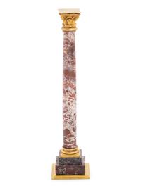 A Grand Tour Gilt Bronze and Marble Column