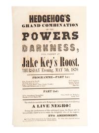 [15TH AMENDMENT]. Hedgehog's Grand Combination of the Powers of Darkness. [Philadelphia?]: N.p., 1870.