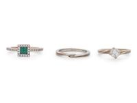 A Collection of White Gold Rings,