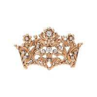ROSE GOLD AND DIAMOND CROWN BROOCH