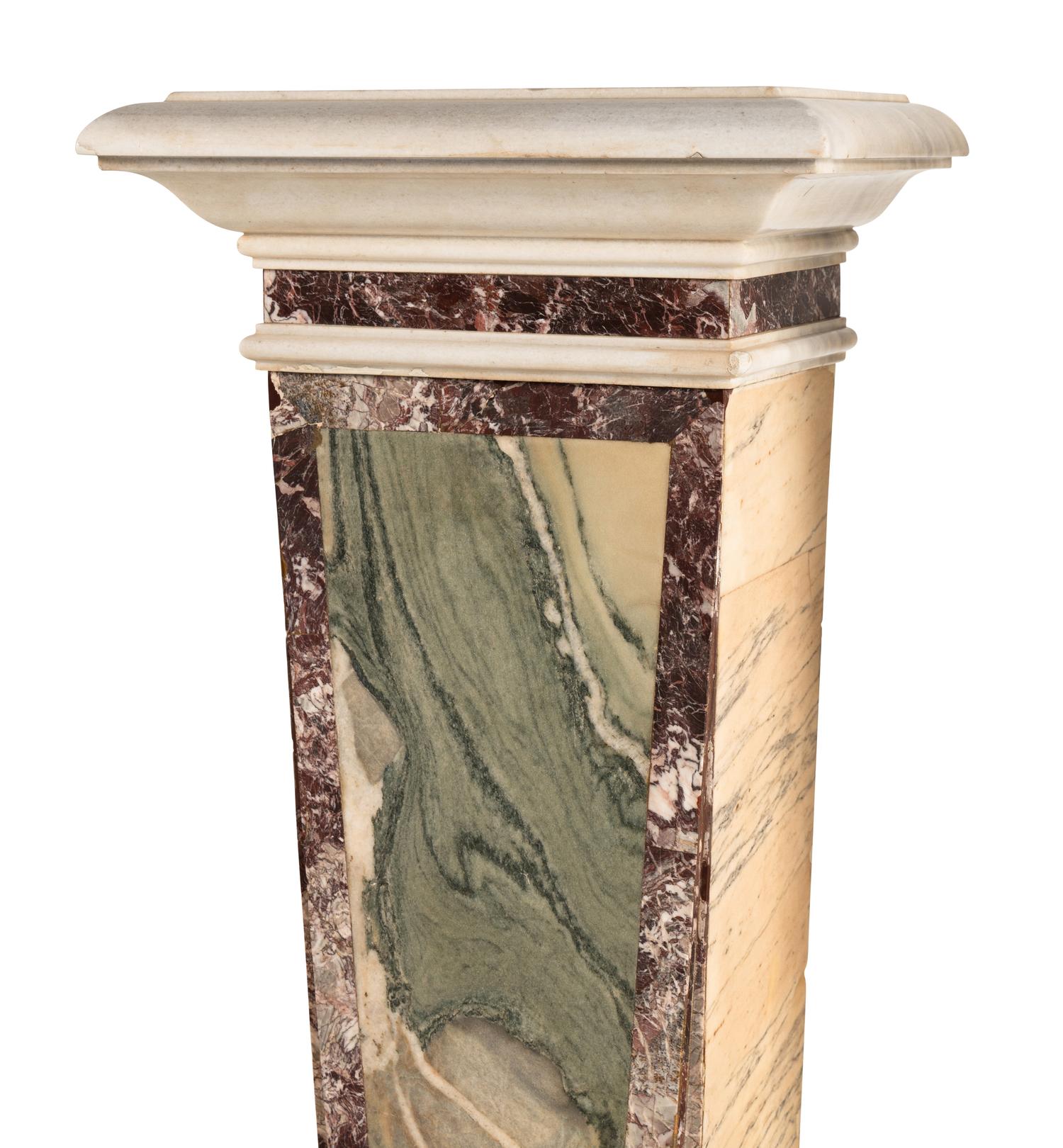 A Pair of Italian Specimen Marble Pedestals