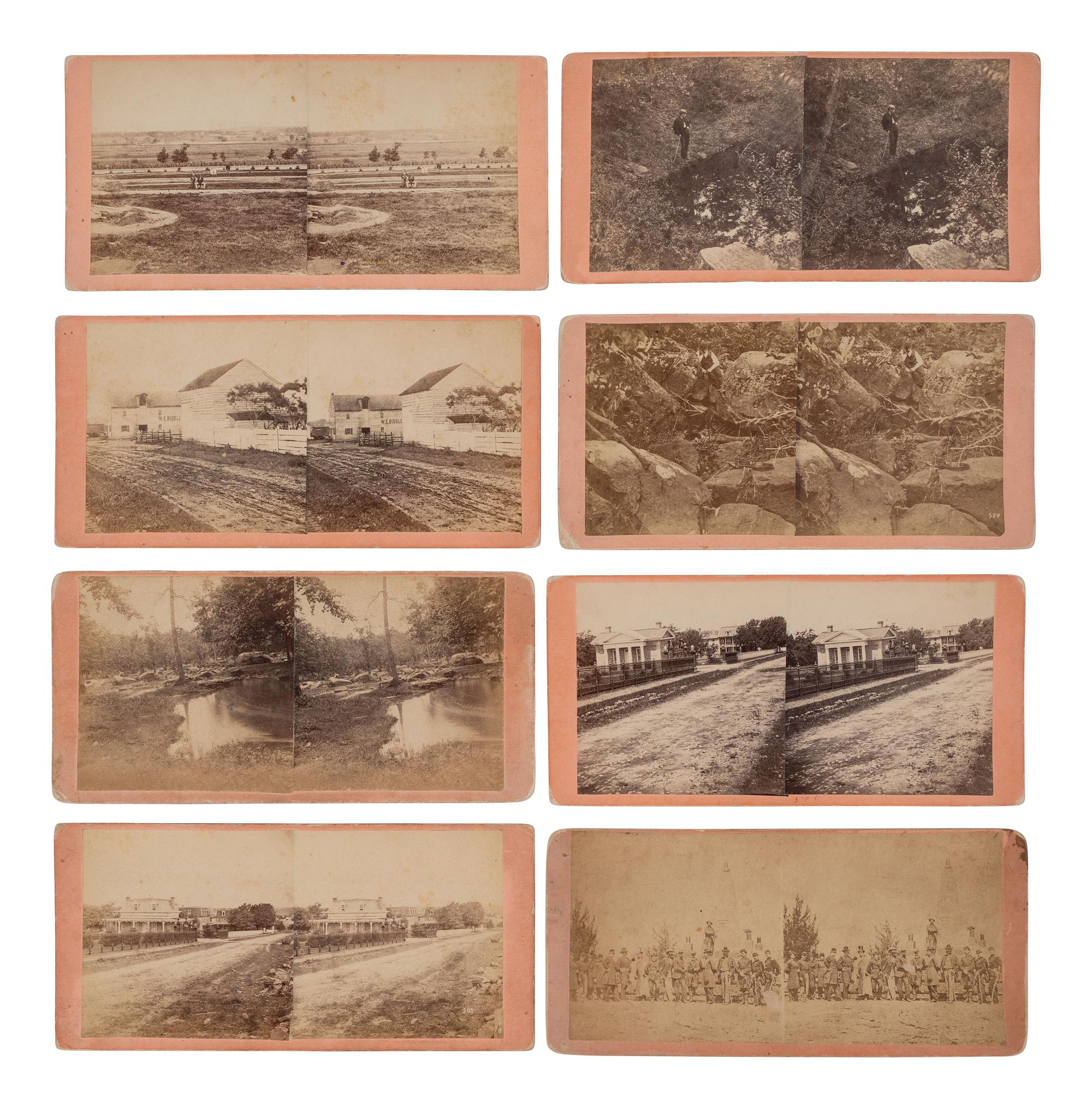 [CIVIL WAR]. Large group of postwar views of the Gettysburg battlefield by C. J. TYSON's, Excelsior Galleries, Gettysburg, PA.