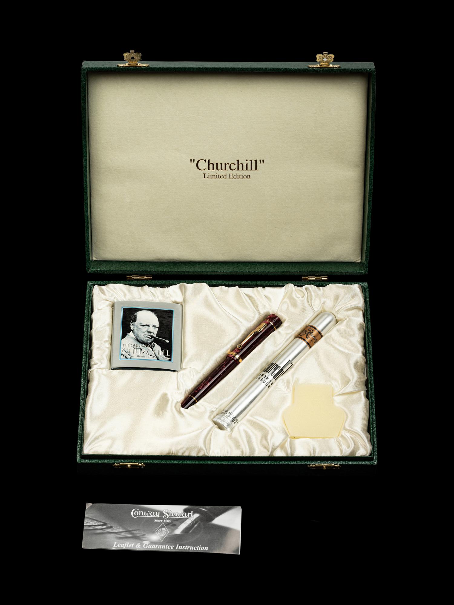 Conway Stewart: Churchill-Burgundy Limited Edition Ballpoint Pen