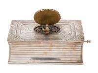 A German Silver Filigree Mounted Singing Bird Automaton Box