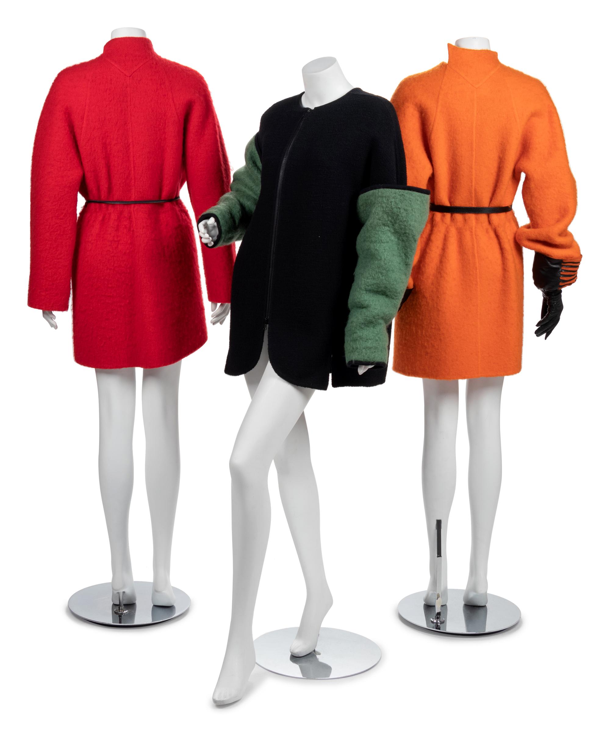 Three Geoffrey Beene Coats, 1980-90s