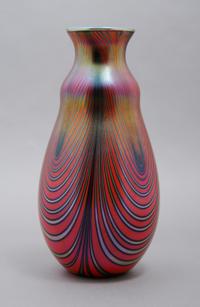 A Charles Lotton Glass Vase, Height 9 inches.