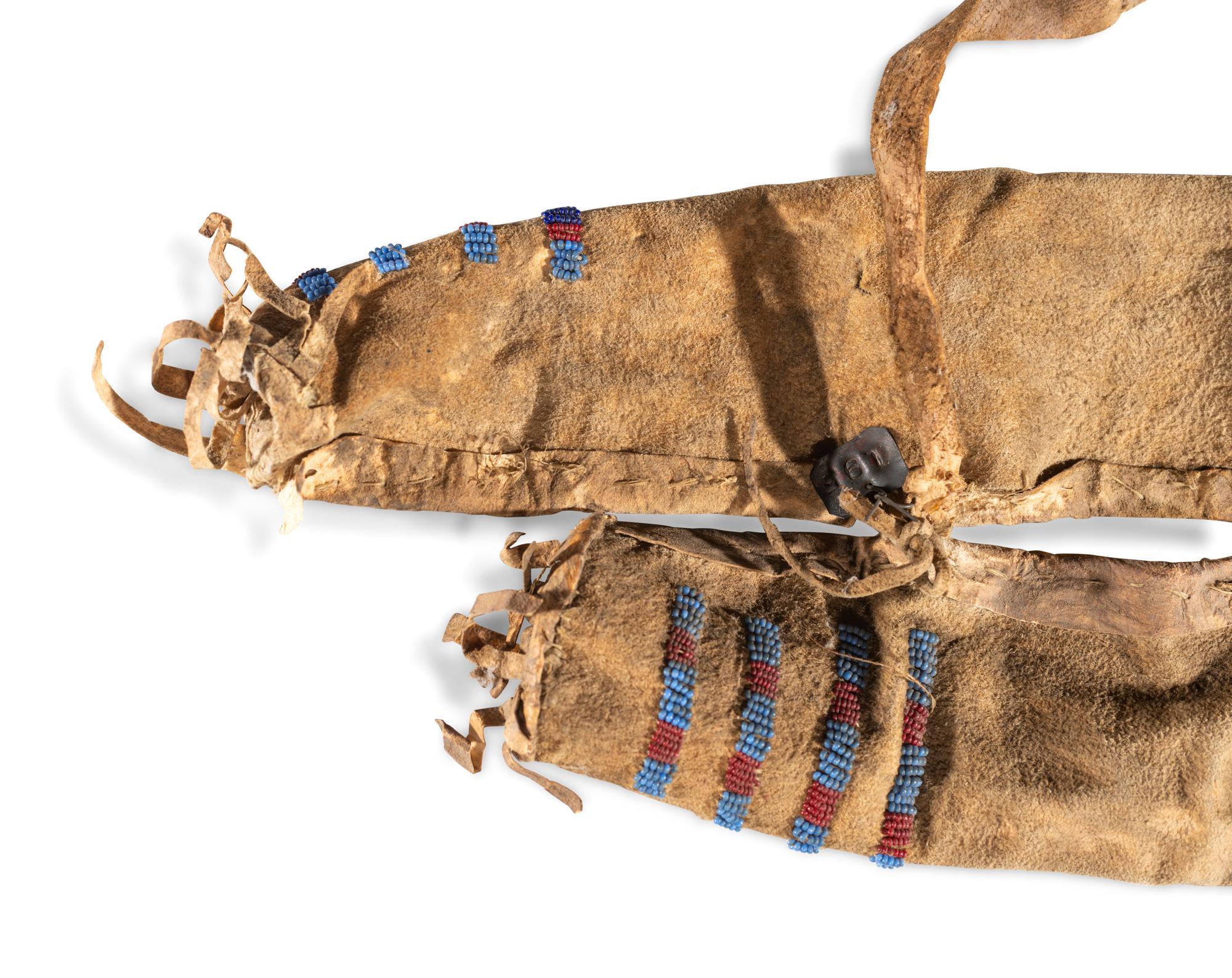 Sioux Child's Beaded Hide Bow Case and Quiver