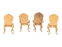 Six Viennese Enameled Miniature Furniture Articles