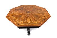 An Italian Marquetry Inlaid and Ebonized Octagonal Center Table — 19TH CENTURY