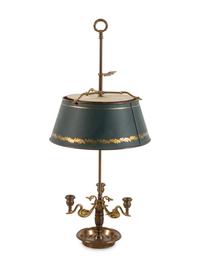 An Empire Style Gilt Bronze and Tôle Bouillotte Lamp