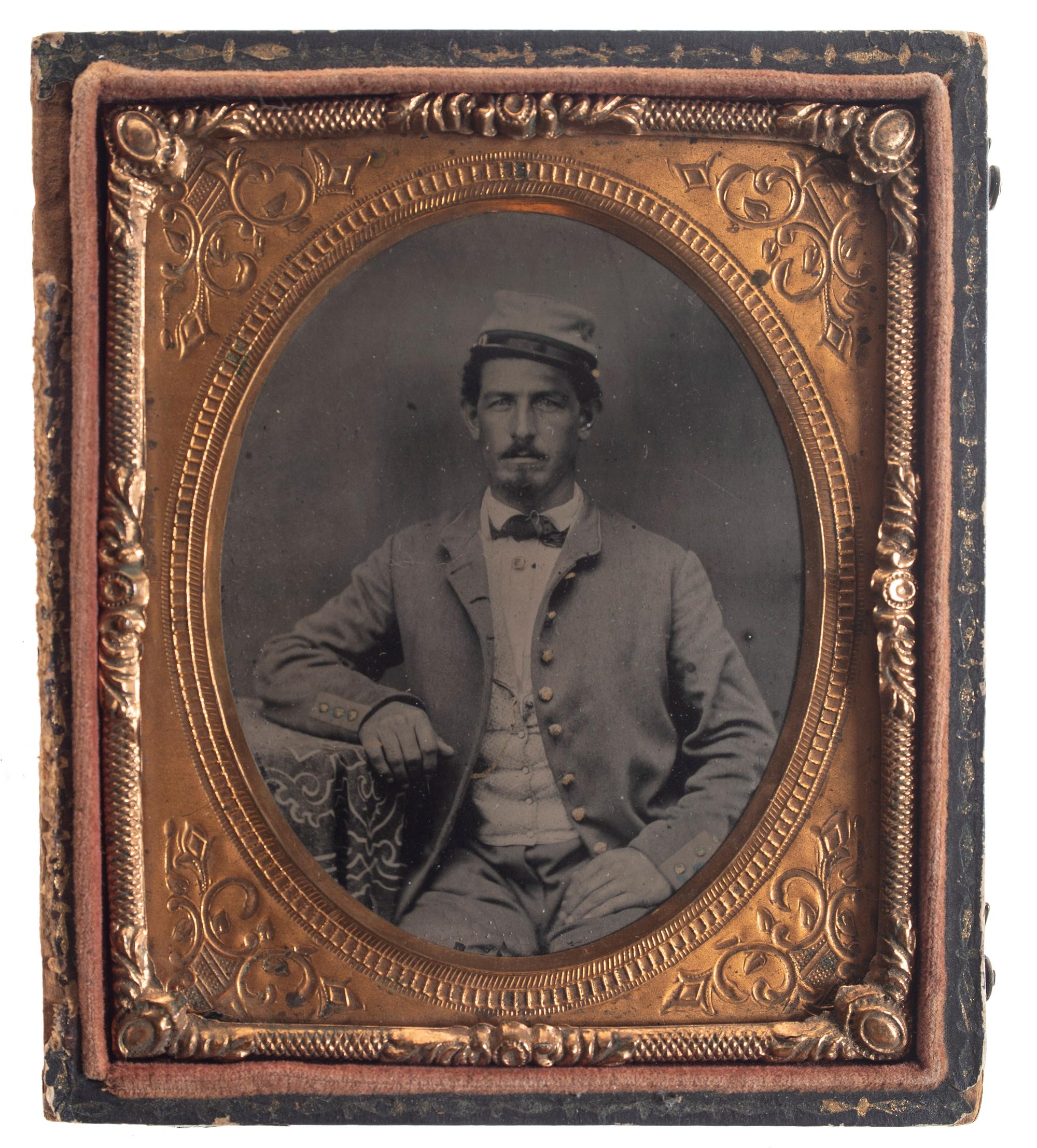 [CIVIL WAR]. Sixth plate tintype a New York militiaman. Ca 1861.
