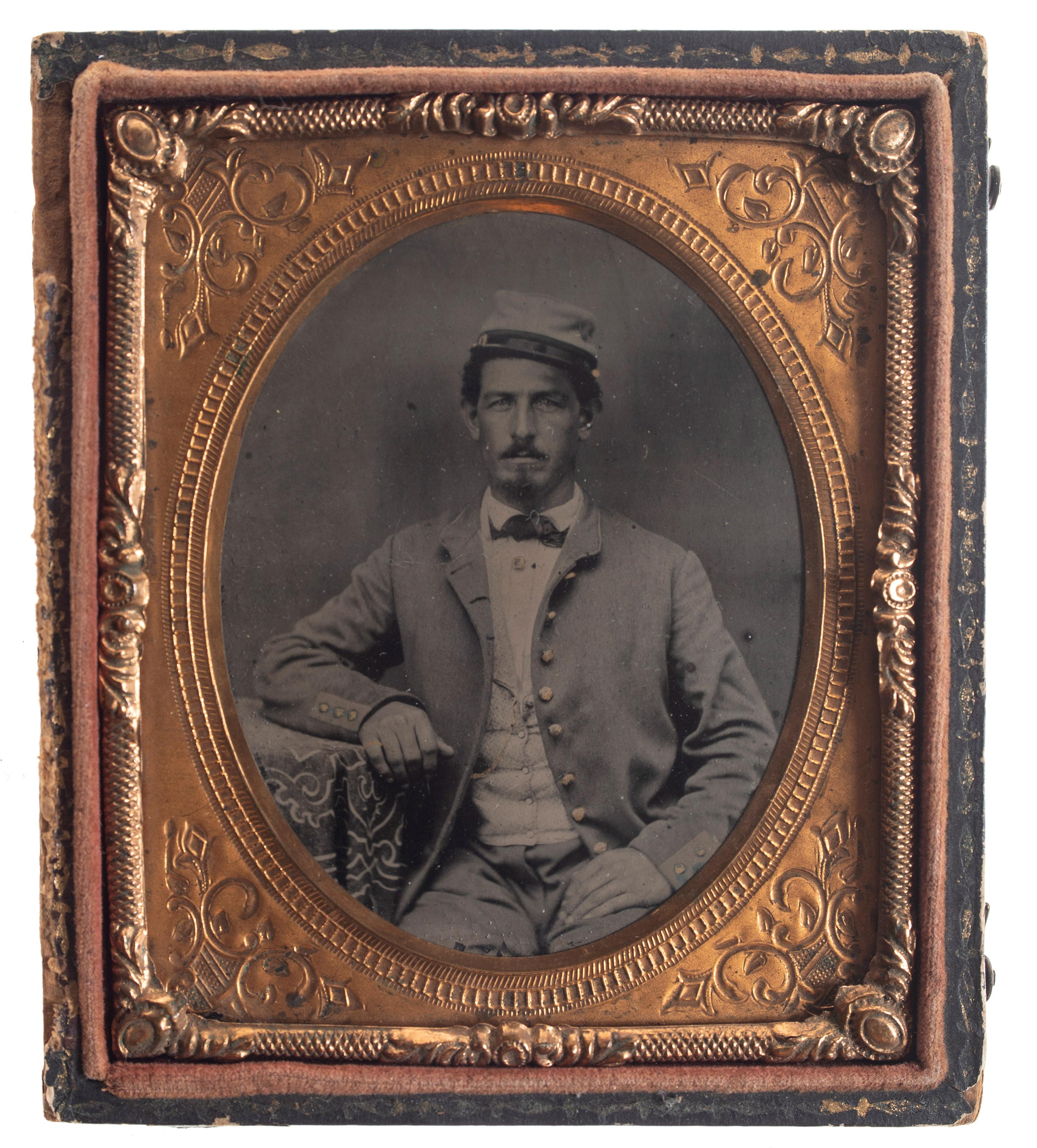[CIVIL WAR]. Sixth plate tintype a New York militiaman. Ca 1861.