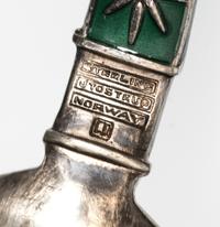 A Norwegian Enameled Silver Flatware Service